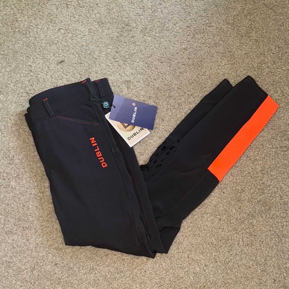 Dublin Black and Orange Riding Pants